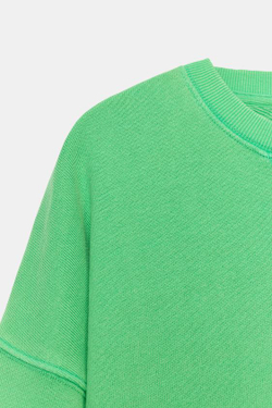 ZARA ТОЛСТОВКА С ЭФФЕКТОМ ПОТЕРТОСТИ, ЗЕЛЕНЫЙ