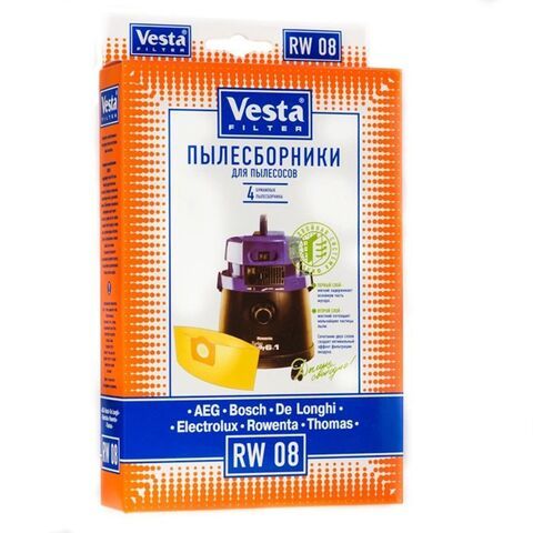 Мешок для пылесоса Vesta filter, RW 08, бумажный, 4 шт