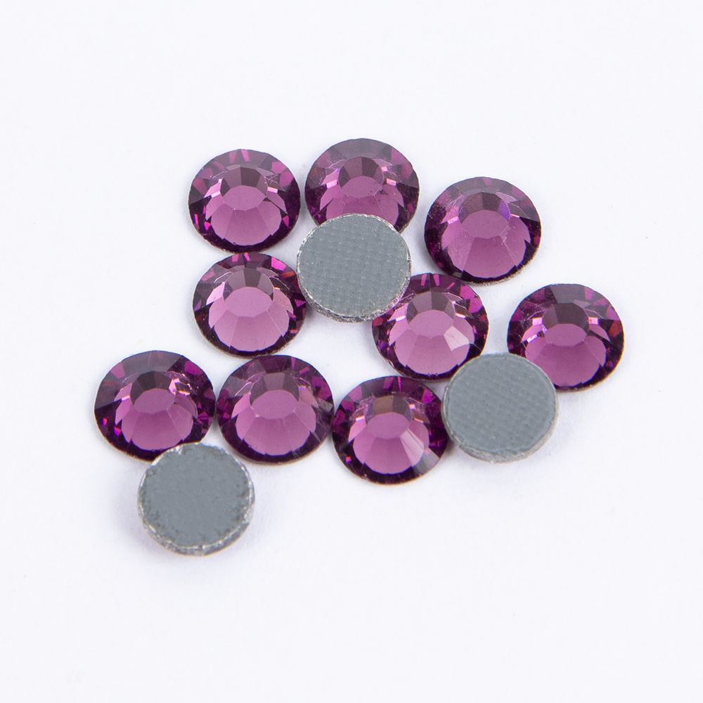 Стразы клеевые стекло 6.5 мм, 5х12 шт, SS30 №26 сиреневый (Amethyst), Zlatka ZRTG-3012