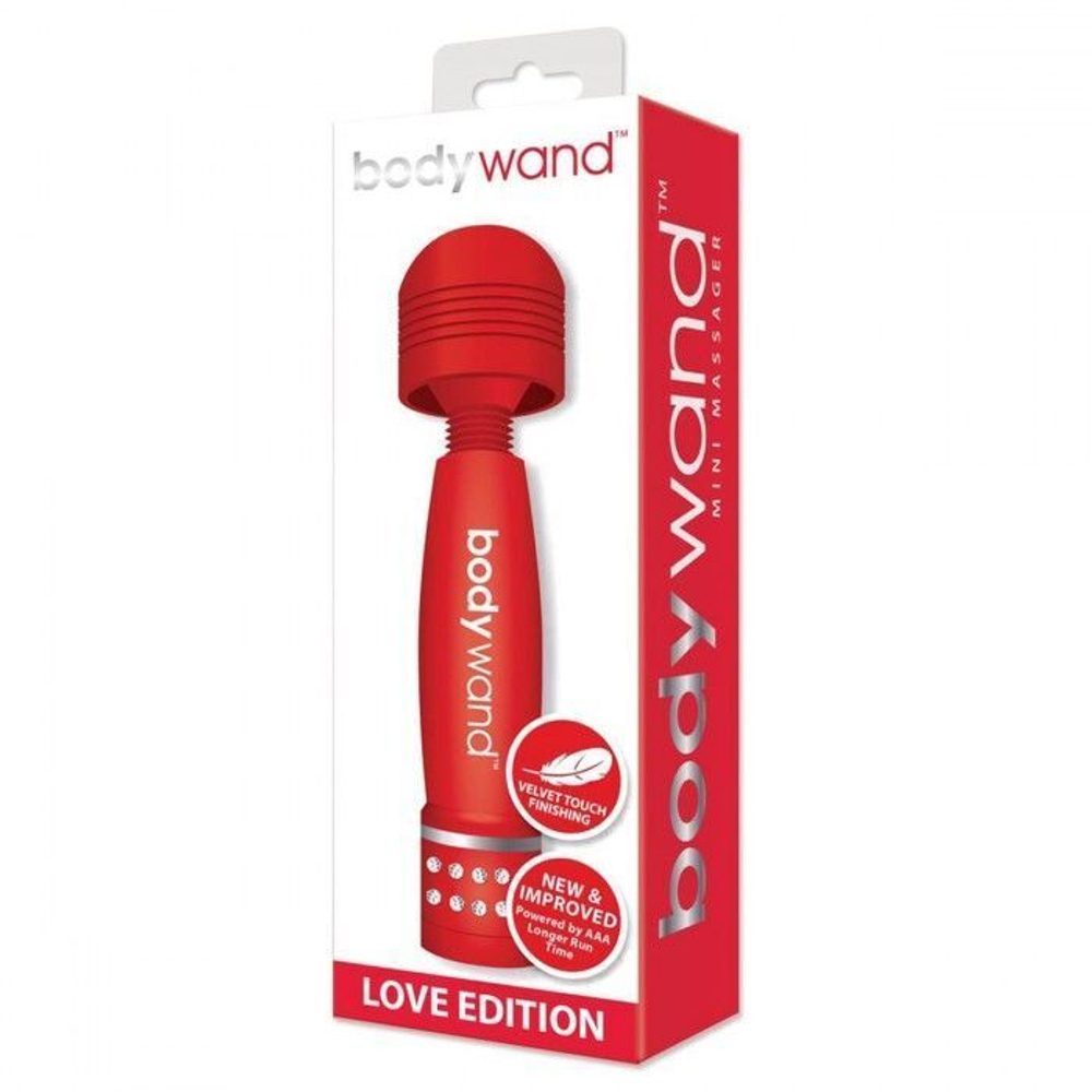 Красный жезловый мини-вибратор с кристаллами Mini Massager Love Edition (Цвет: красный)