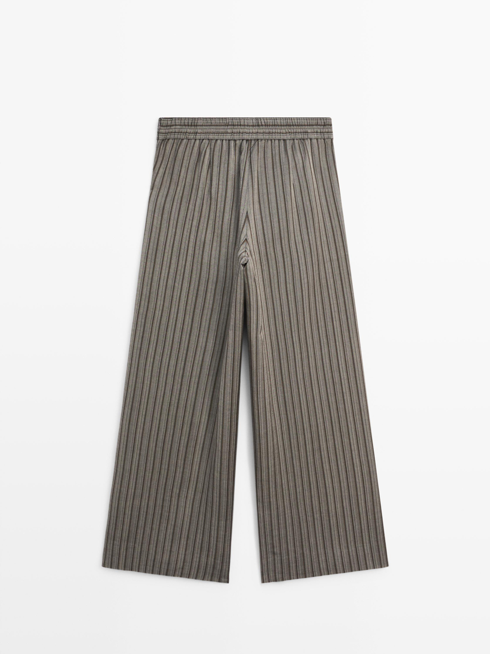 Massimo Dutti Широкие брюки в полоску, серый
