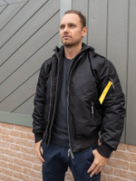 Куртка бомбер с капюшоном М65 MA-1 HOOD Black