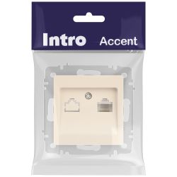 Розетка Intro Accent 6-303-02 информационная RJ45 IP20 СУ слоновая кость | Intro