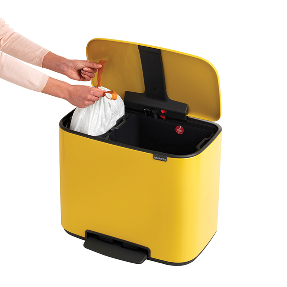 Мусорный бак Bo Pedal Bin 11+23л Brabantia Желтая маргаритка