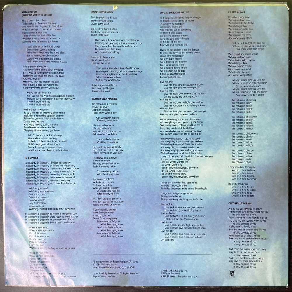 Roger Hodgson ‎– In The Eye Of The Storm (США 1984г.)