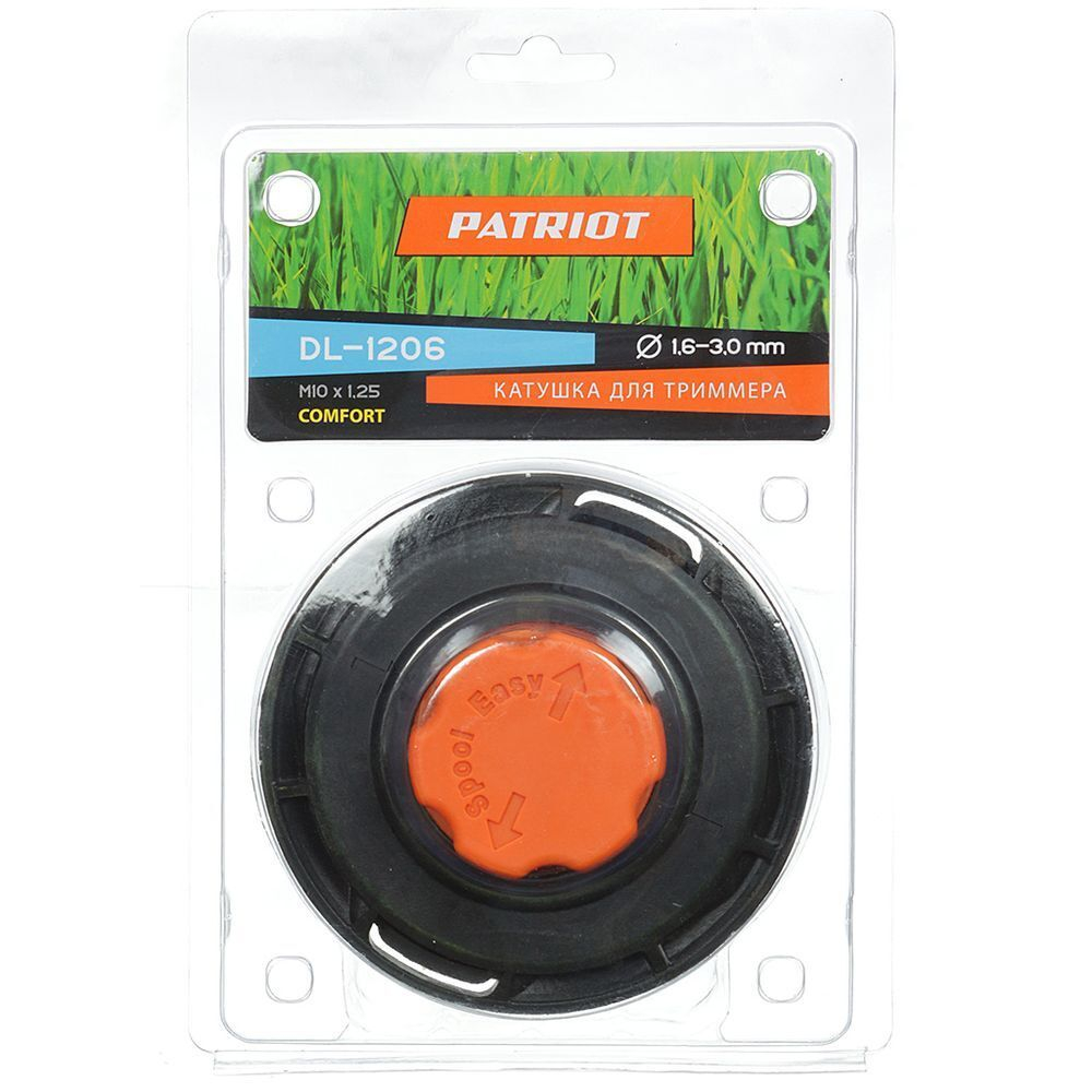 Катушка для триммера полуавтомат, 3 мм, М10х1.25, Patriot, DL-1206, блистер