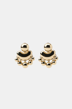 ZARA МЕТАЛЛИЧЕСКИЕ СЕРЬГИ С РЕЛЬЕФНЫМИ ЭЛЕМЕНТАМИ, ЗОЛОТИСТЫЙ
