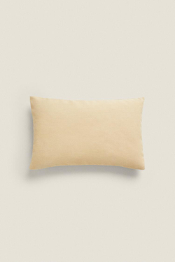 ZARA HOME ХЛОПКОВЫЙ ЧЕХОЛ ДЛЯ ДЕКОРАТИВНОЙ ПОДУШКИ, ЖЕЛТОВАТО-БЕЛЫЙ