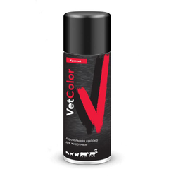 Аэрозольная краска для животных VetColor, цвет красный, 520 мл