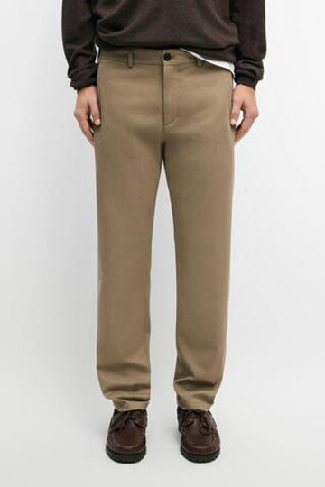 Massimo Dutti Зауженные брюки из смесового хлопка, жженый