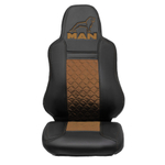Чехлы MAN TGX, TGS с 2021 года c регулировкой ремня безопасности водителя по высоте (экокожа, коричневый)