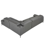 Угловой диван Angel Cerda с реклайнером 5320-R-M9019 /6111 серый кожаный
