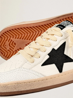 Ball Star with black cristal star and gold metallic leather heel tab