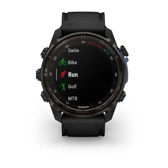 Garmin Descent Mk3i – 51 мм, титановый угольно-серый, DLC, черный силиконовый ремешок