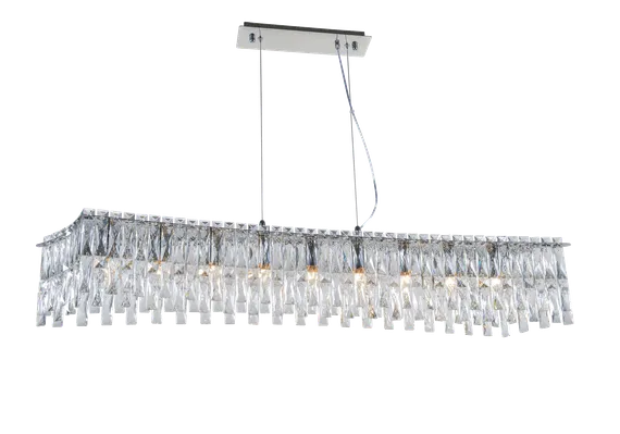 Люстра подвесная NewRgy 5724R/9A CHROME+CLEAR, 9×40 Вт, хромированная и прозрачная