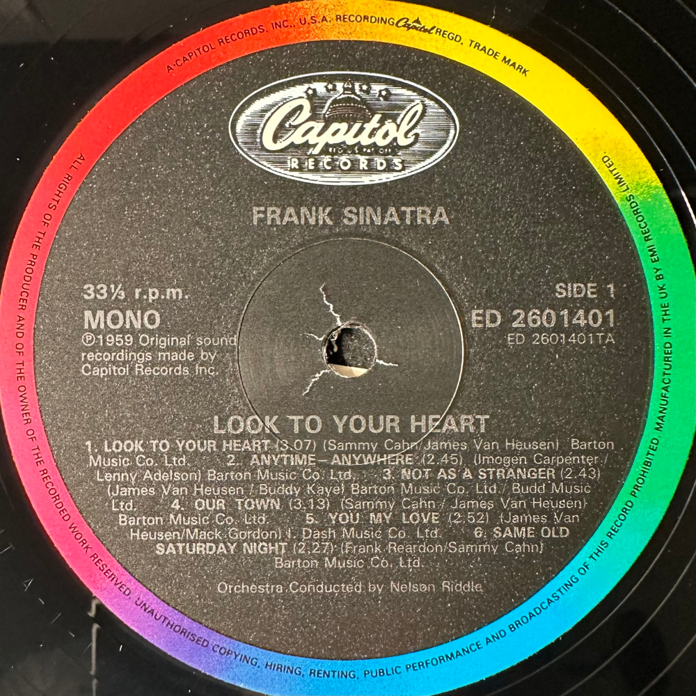 Frank Sinatra ‎– Look To Your Heart (Англия 1984г.)