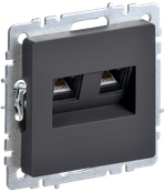 BRITE Розетка двойная RJ11+RJ45 кат.5E РК/Т12-БрГ графит IEK