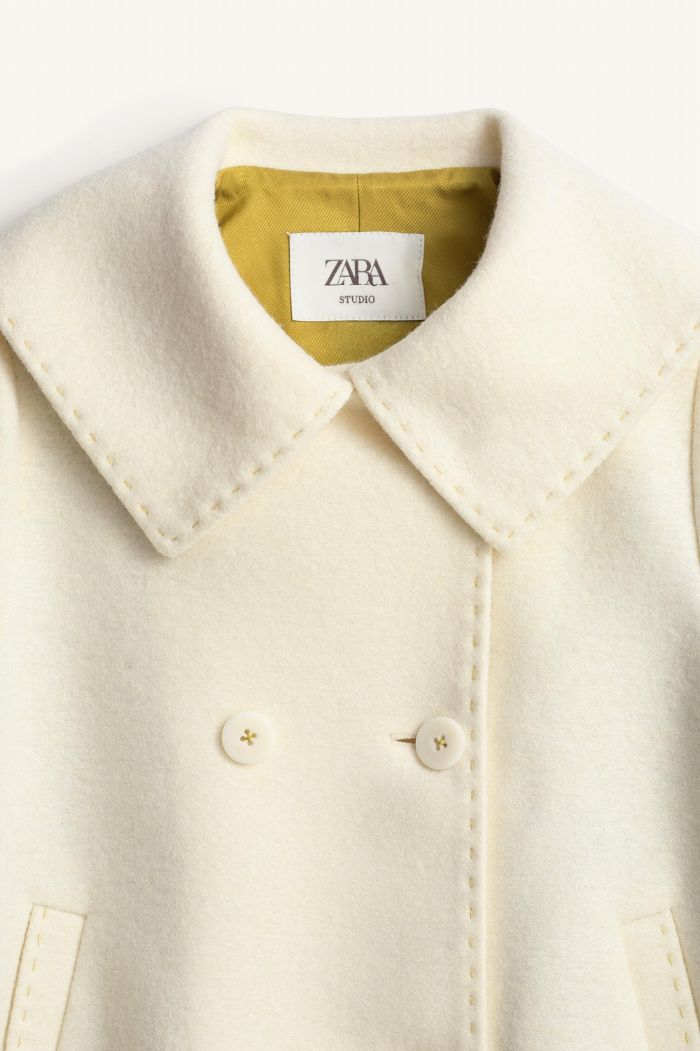 ZARA КОРОТКОЕ ПАЛЬТО - LIMITED EDITION, БЕЛЫЙ