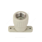 Угольник PP-R комбинированный серый Дн 20х3/4" ВР с креплением VALFEX 10120225Г