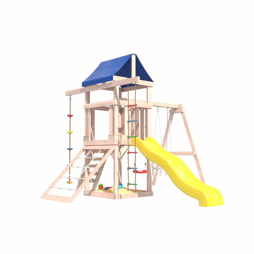 Детская площадка для улицы и дачи Fun Land неокрашенная с мини сеткой