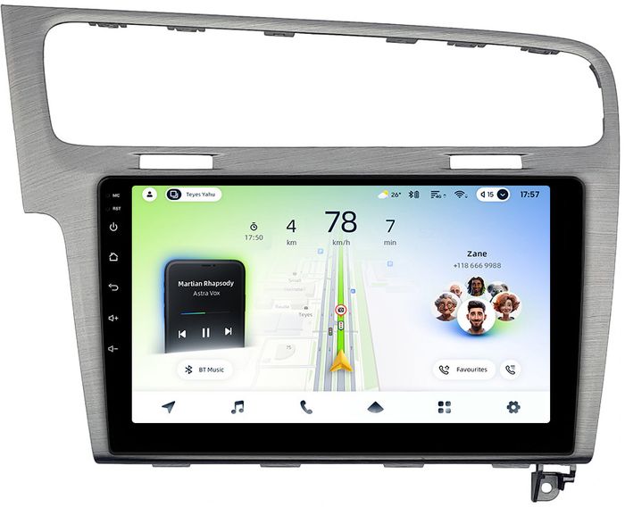 Магнитола для Volkswagen Golf 7 2012-2020 (рамка серебро) - Teyes CC4L-DTS монитор 10.1" IPS, Android 14, Быстрая, Snapdragon 662, CarPlay, 4G SIM-слот