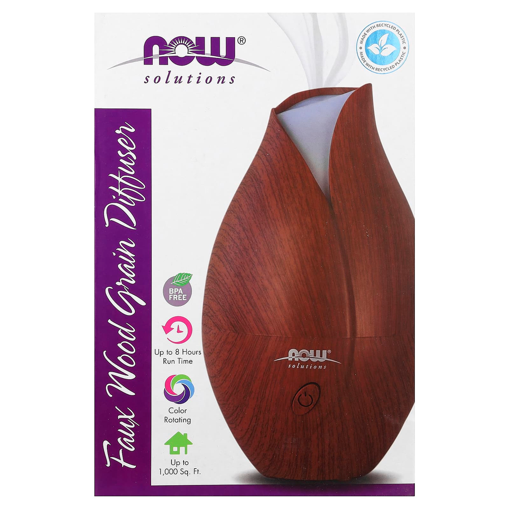 NOW Foods, Solutions, ультразвуковой диффузор из искусственного дерева, 1 шт.