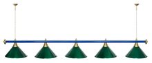 Лампа STARTBILLIARDS 5 пл. (плафоны золотые,штанга золотая,фурнитура золото)