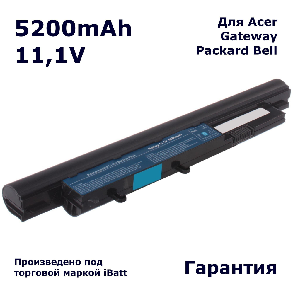 Аккумулятор iBatt 5200mAh для ноутбука Acer AS09D70, AS09D31, AS09D56