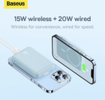 Внешний аккумулятор с магнитом повербанк 10000mAh 20W чёрный Magnetik Mini WireLess BASEUS PPCXM10