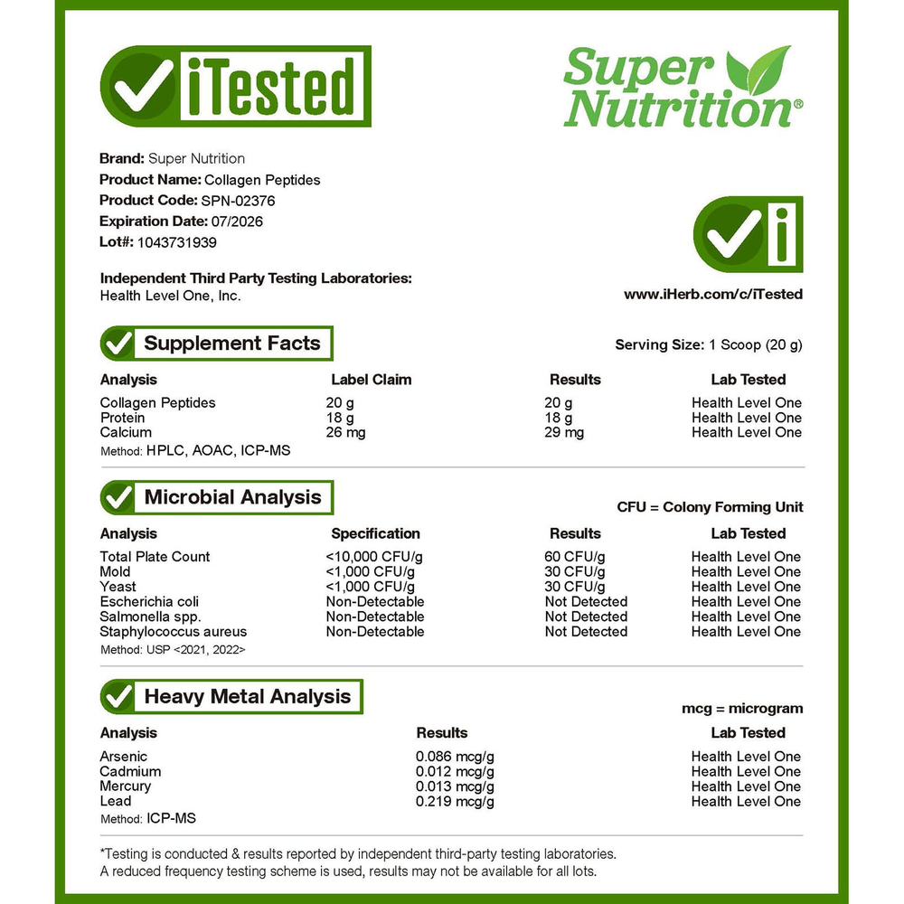 Super Nutrition, пептиды коллагена, без добавок, 280 г (9,88 унции)