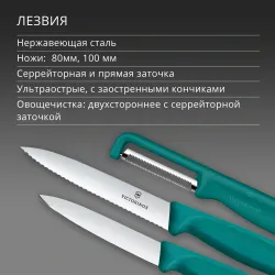 Набор кухонных ножей Victorinox Swiss Classic 3 предмета (6.7114.33C1) 2