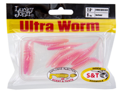 Слаги съедобные искусственные Lucky John TRICK ULTRAWORM 2in (50 мм), цвет T95, 9шт.