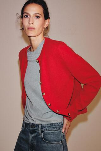 КАРДИГАН ИЗ КАШЕМИРА И ШЕРСТИ НА ПУГОВИЦАХ — ZARA