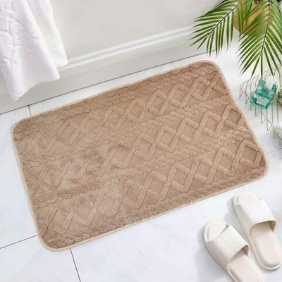 Коврик для ванной 50*80см, п/э, A090245-1 бежевый