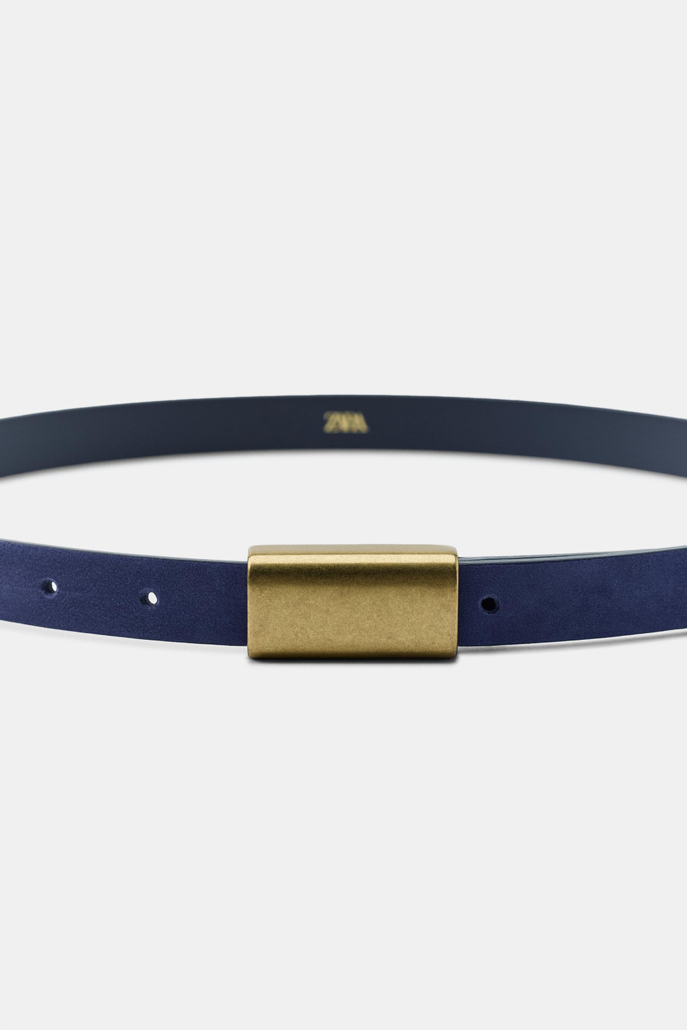 ZARA РЕМЕНЬ ИЗ 100% КОЖИ С ПРЯЖКОЙ, ЯРКО-СИНИЙ