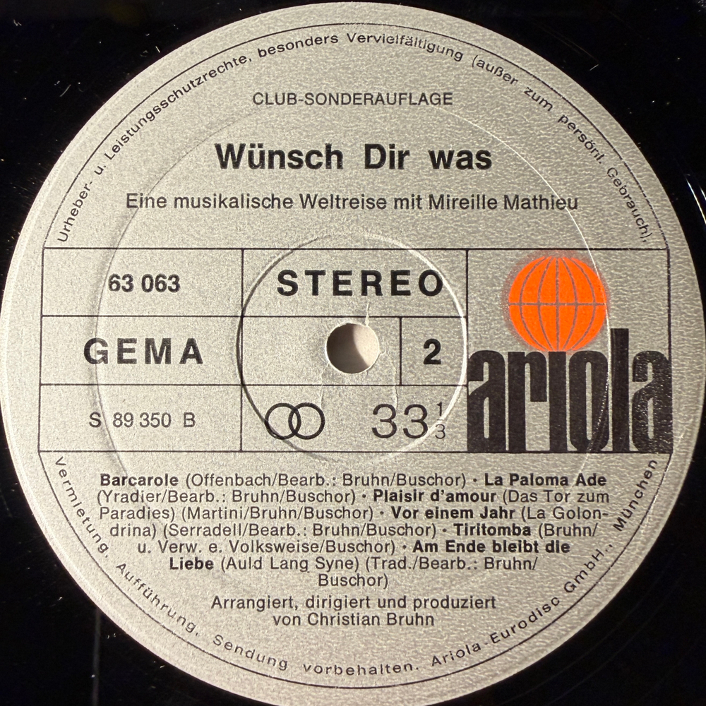 Mireille Mathieu - Wunsch Dir Was Eine Musikaliche Weltreise (Германия 1975г.) Club