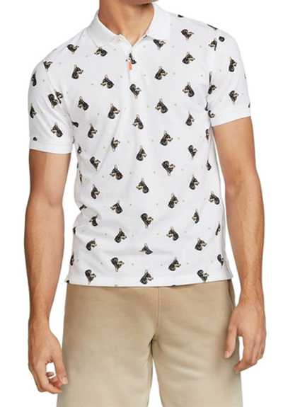 Мужское теннисное поло Nike Print Slim Polo - white