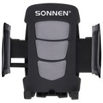 Держатель для телефона в авто на стекло SONNEN, зажим 50-100 мм, вращение 360°, 354921