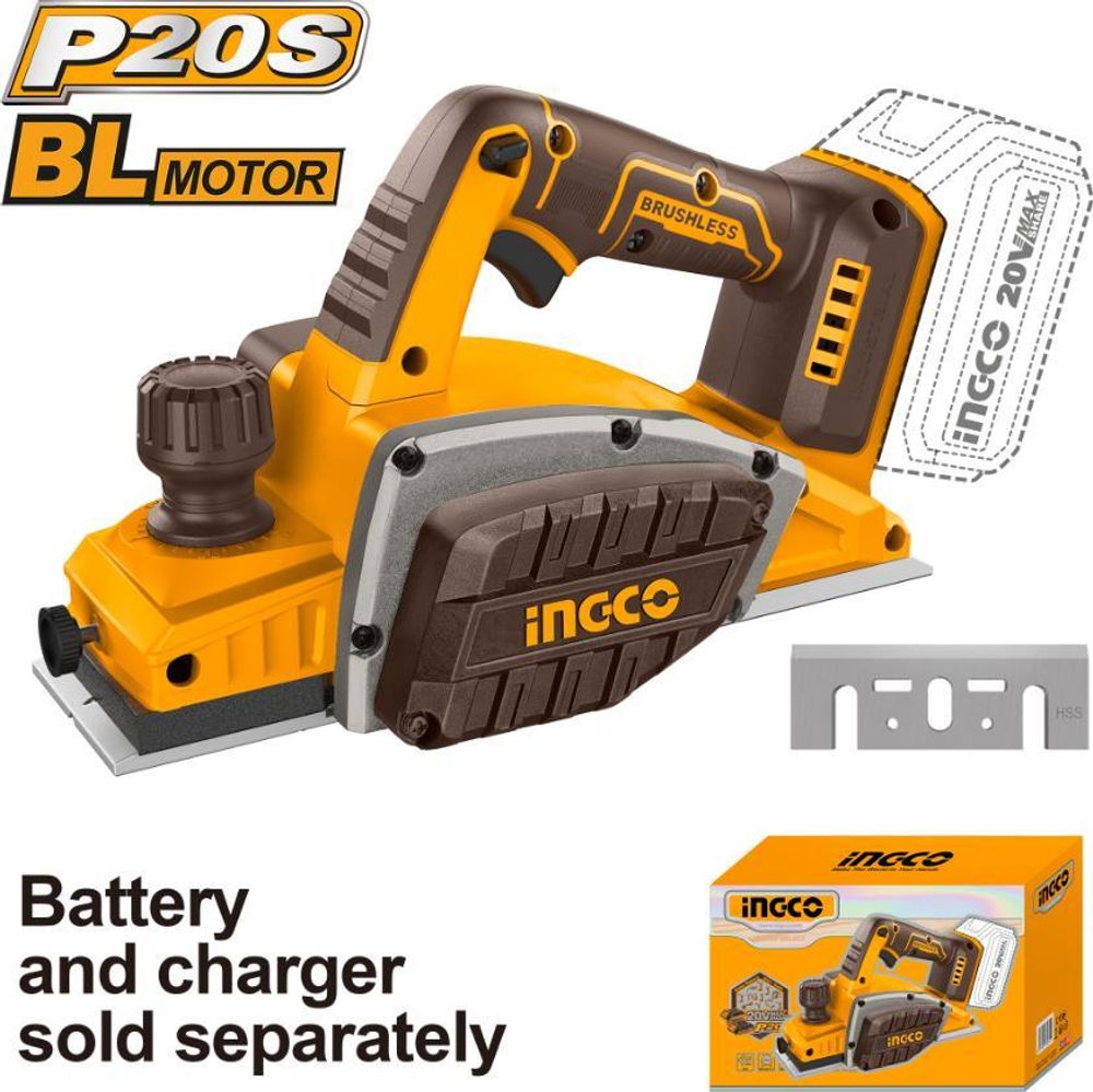 Аккумуляторный бесщеточный рубанок INGCO CRLI20401 INDUSTRIAL 20 В