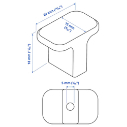 IKEA HACKÅS (ИКЕА ХАКОС) — Ручка, антрацит, 15 мм, фото 5