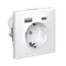 Розетка с USB A+C с заземлением и защитными шторками Systeme Electric ArtGallery Белый GAL000132