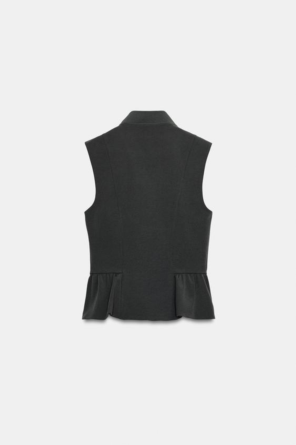 ZARA ТОП С БАСКОЙ И ПУГОВИЦАМИ, НЕФТЯНОЙ