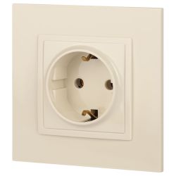 Розетка ЭРА Elegance 14-2101-02 с заземлением 2P+E Schuko 16A-250В IP20 слоновая кость | Эра Elegance
