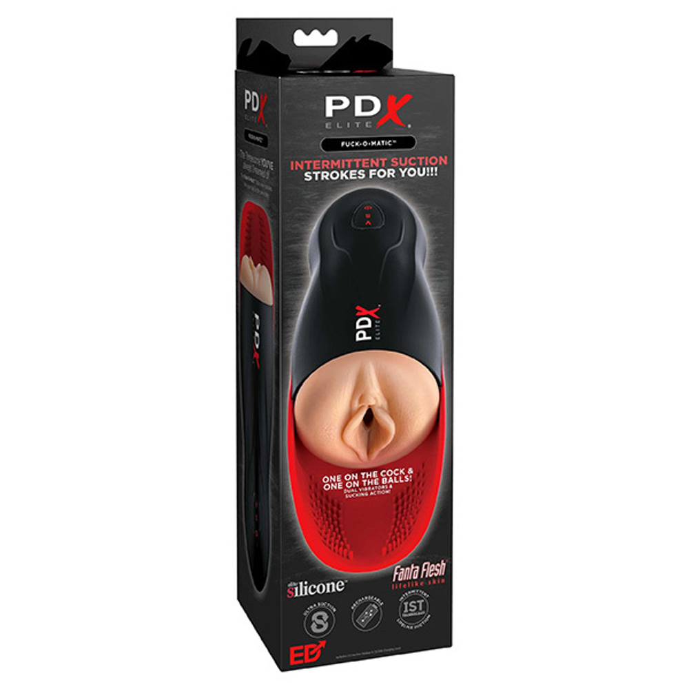Автоматический мастурбатор-вагина с языком PipeDream PDX Elite Fuck-O-Matic Auto Suction Stroker RD540