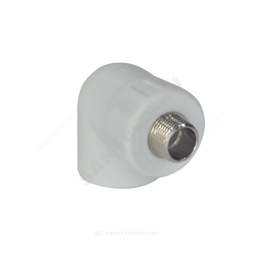 Угольник PP-R комбинированный белый Дн 20х1/2" НР RTP (РосТурПласт) 10799