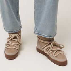Высокие комбинированные кеды INUIKII Sneaker Classic Beige на меху