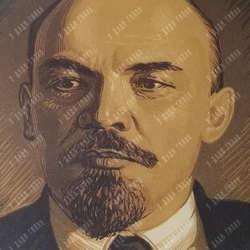 Аферов С. И. Портрет В. И. Ленина. Линогравюра. 1949 г.