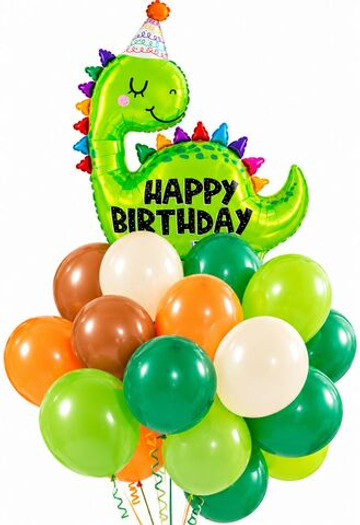 Букет шаров "Happy Birthday Dino"