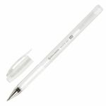 Ручка гелевая BRAUBERG "White Pastel", 1шт, БЕЛАЯ, корпус прозрачный, узел 1 мм, линия письма 0,5 мм, 143417