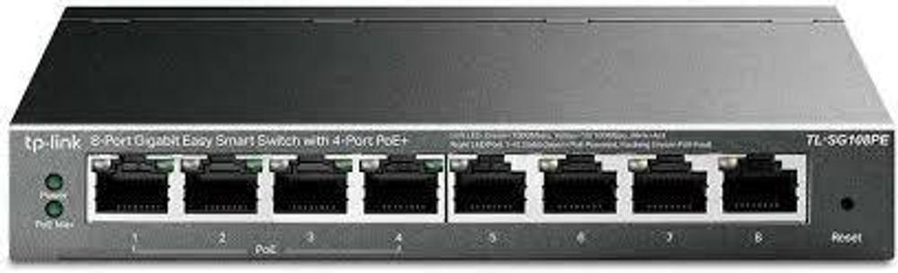 TP-Link TL-SG108PE Коммутатор Easy Smart с 8 гигабитными портами (4 порта PoE+) TP-Link TL-SG108PE Коммутатор Easy Smart с 8 гигабитными портами (4 порта PoE+)